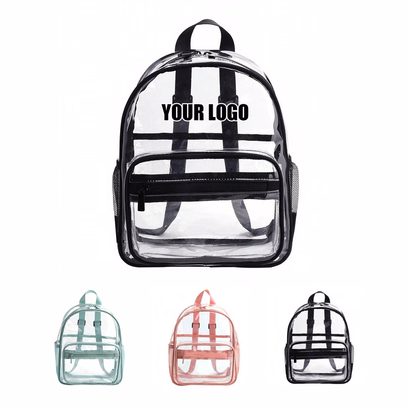 Clear PVC Mini Backpack Hand Held 9" x 5.5" x 11.8"