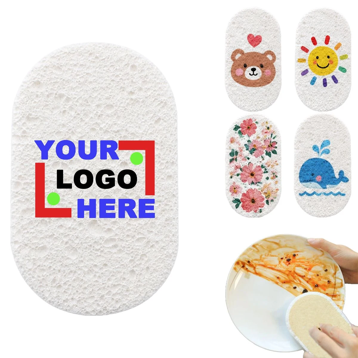 Compressed Water-Absorbent Wood Pulp Sponge 1