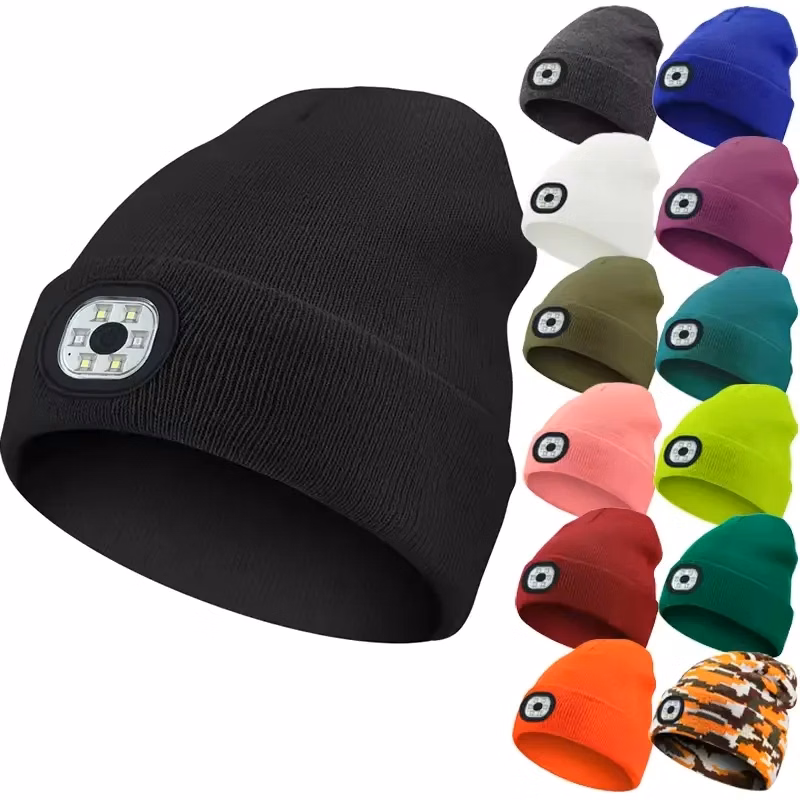 LED Beanie Hat Warm Outdoor Bluetooth Adjustable Cap Unisex