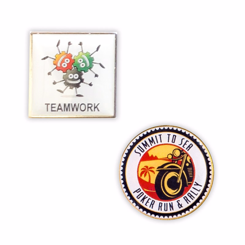 USA Made Metal Lapel Pin w/Epoxy Dome Full Color - Stock shapes up to 1"x1"