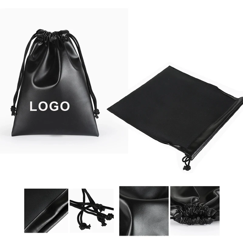 PU Leather Pouches Drawstring Bag 1