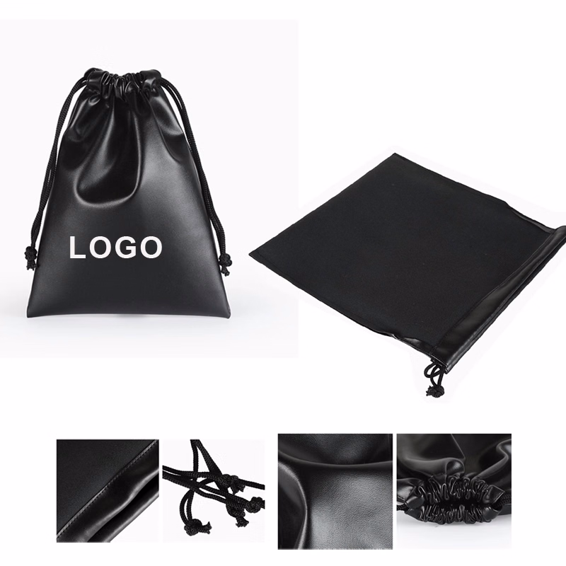 PU Leather Pouches Drawstring Bag