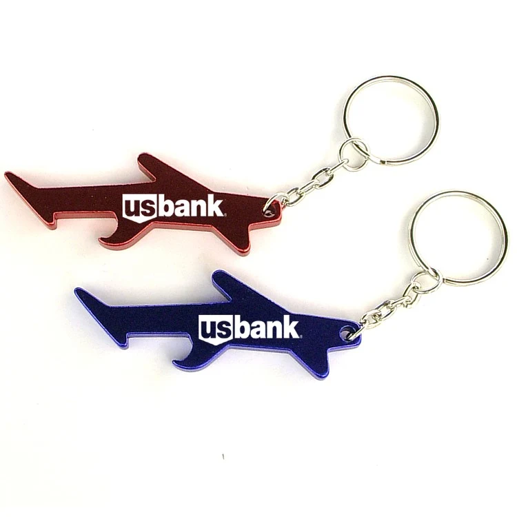 Airplane / aircraft shaped aluminum bottle opener with key chain 1
