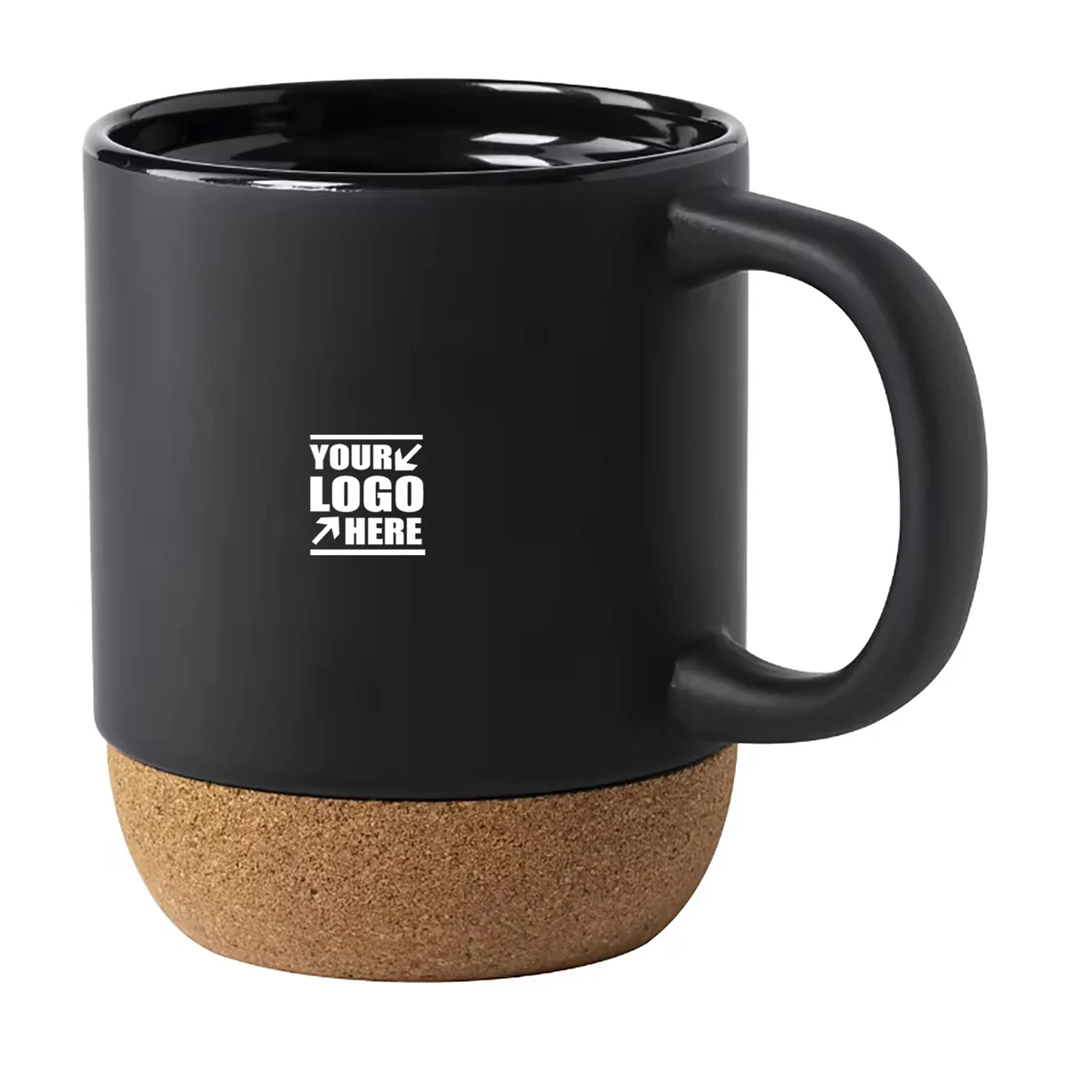 12 Oz Travel Matte Black Coffee Cup Ceramic Mug 1