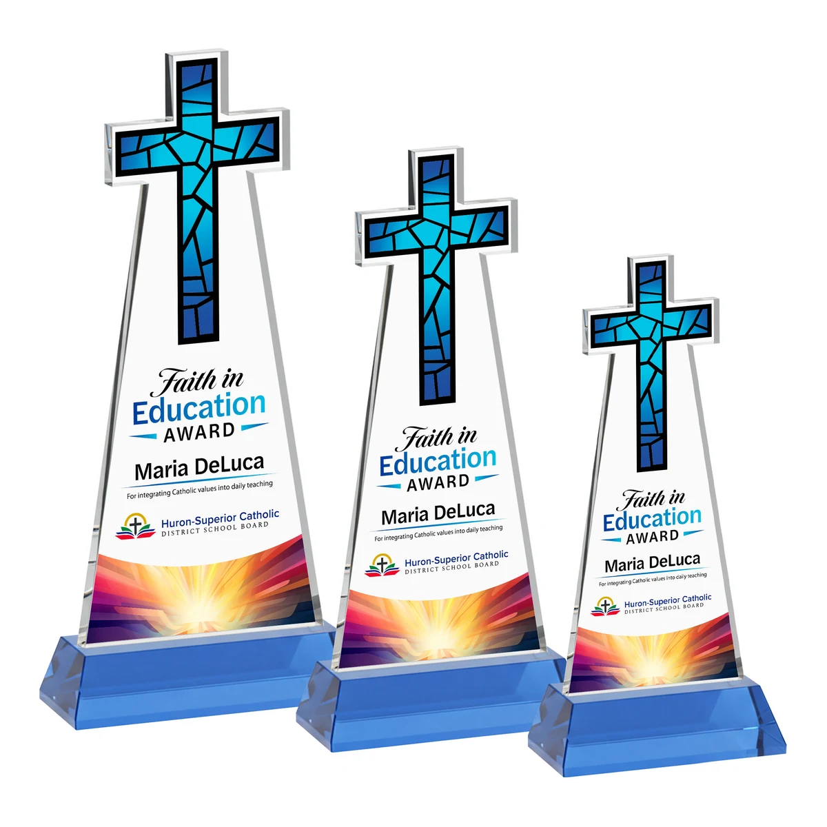 Cross VividPrint™ Award on Hartford Base - Sky Blue 1