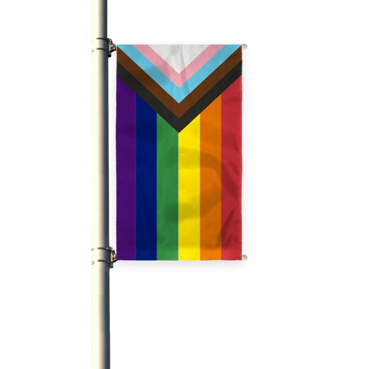 3'x8' Progressive Pride Pleated Light Post Banner 1