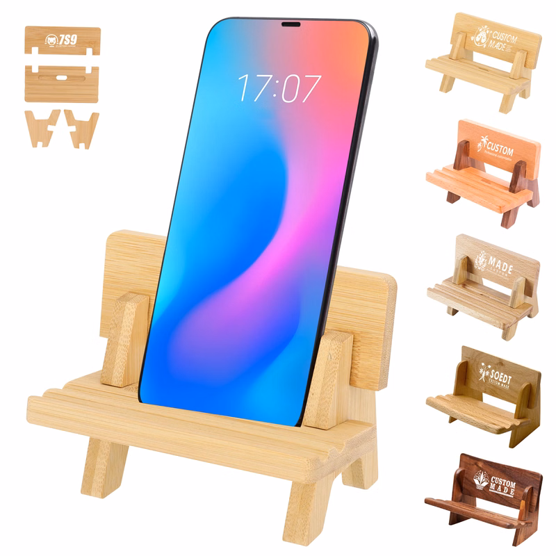 Creative Laser Printed Bench-Style Phone Stand With MOQ: 100Pcs