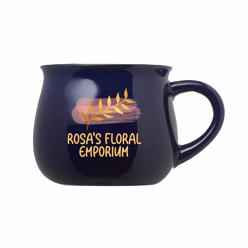 12 oz. Two-Tone Potbelly Ceramic Mug (Full Color Imprint)