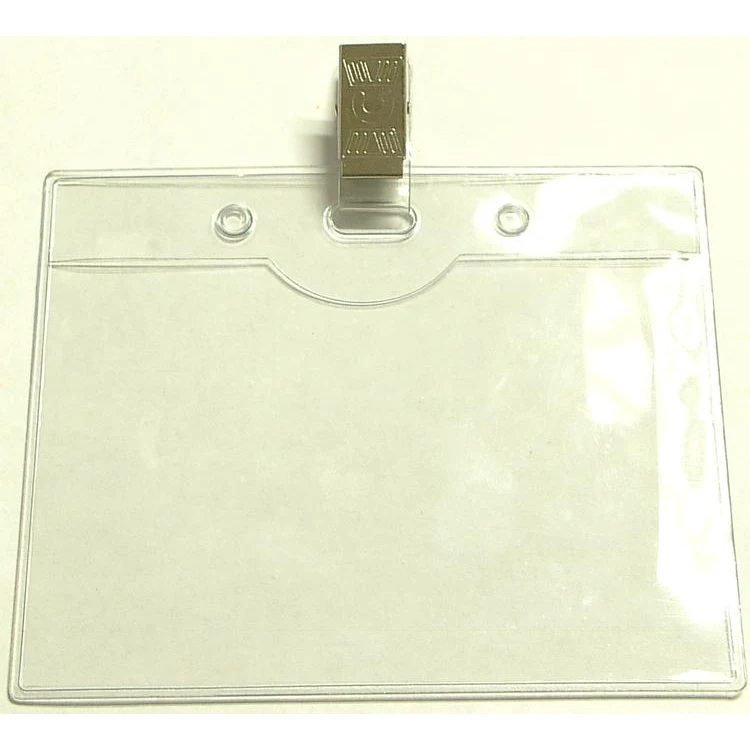 Clear horizontal vinyl badge holder 1