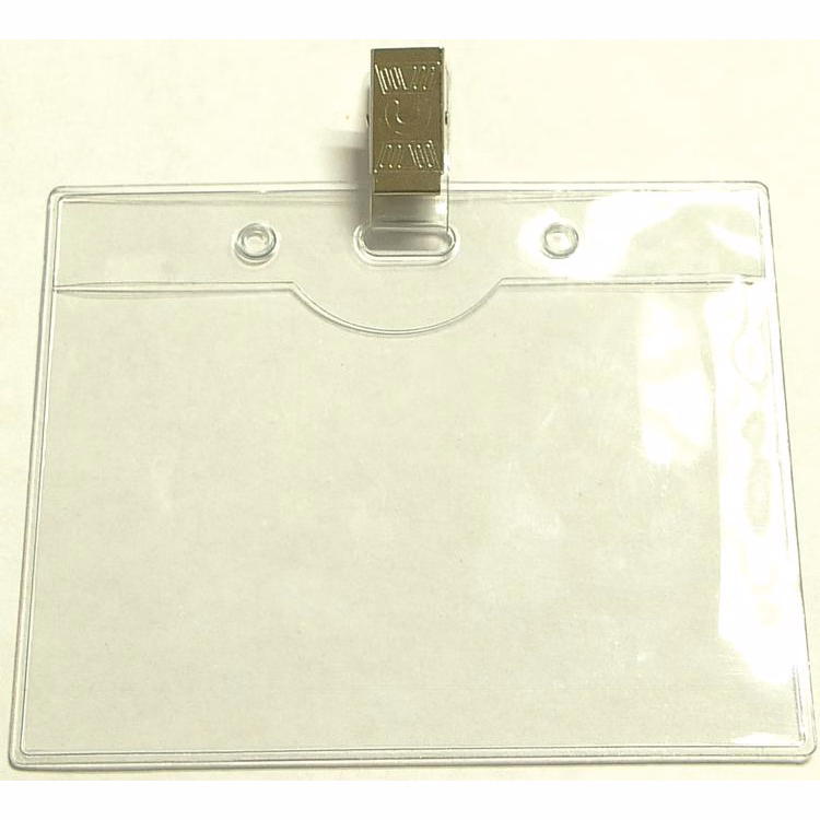 Clear horizontal vinyl badge holder