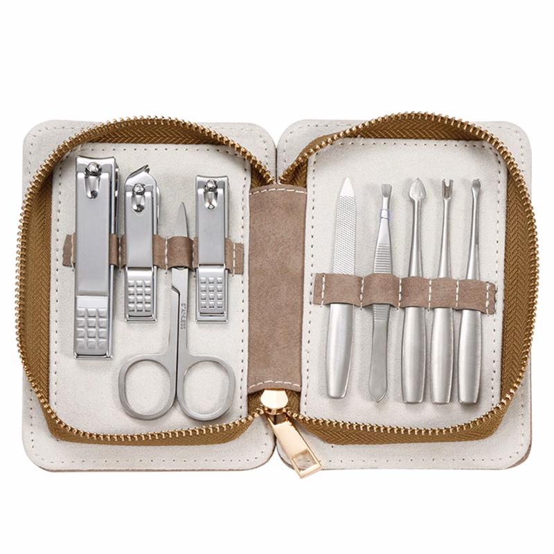 Premium Stainless Steel Nail Clipper Set, 9-Piece Manicure Pedicure Kit with Soft Grip