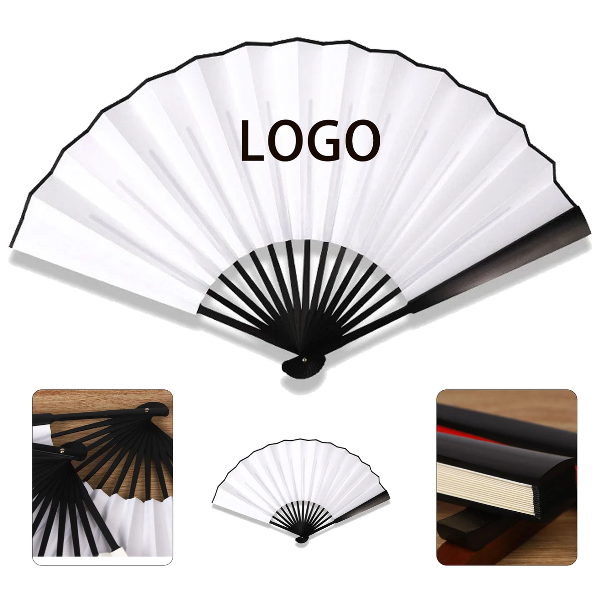 13" Custom Bamboo Folding Fan 1