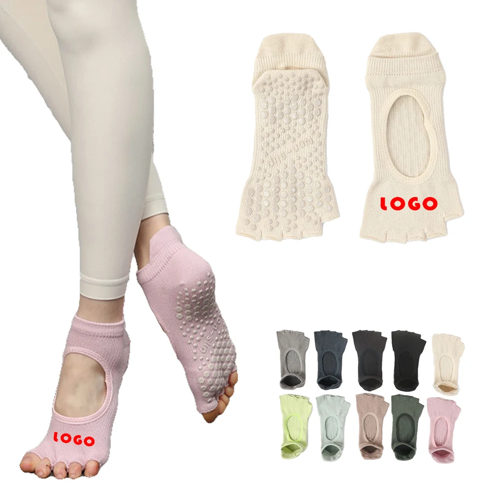 Five-Toe Half-Sole Open-Back Yoga Socks 1