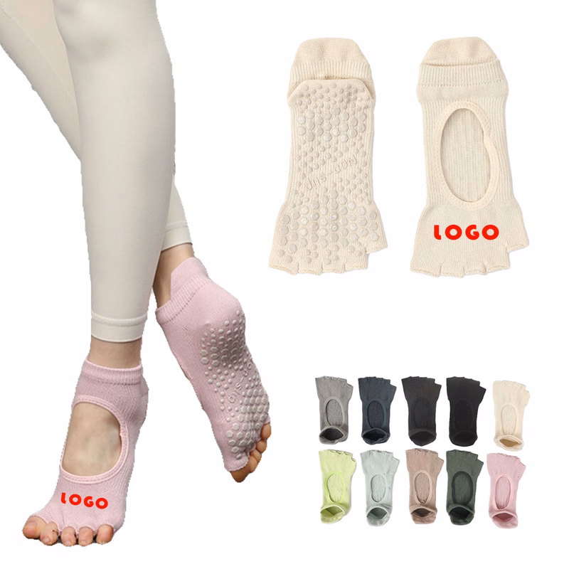 Five-Toe Half-Sole Open-Back Yoga Socks
