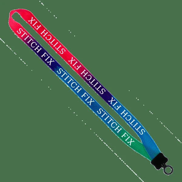 3/4" Tie Dye Lanyard with Plastic Clamshell & O-Ring 1