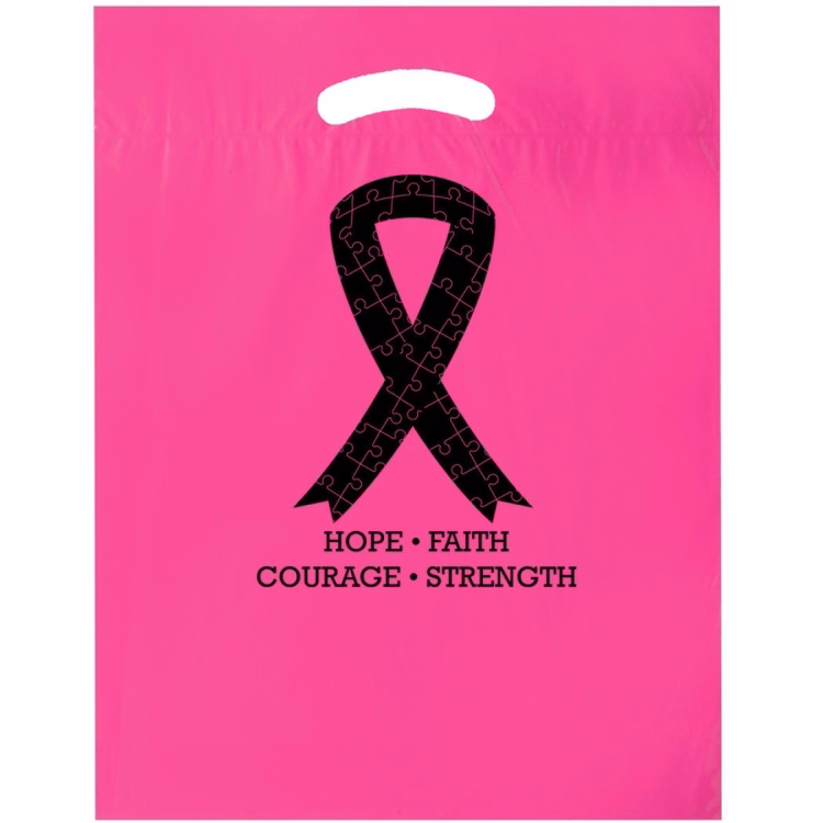 Fold Over Reinforced Die Cut Bag with Stock Design - Awareness