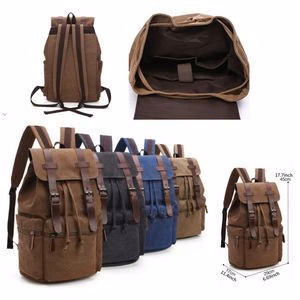 Classic Canvas School Travel Backpack