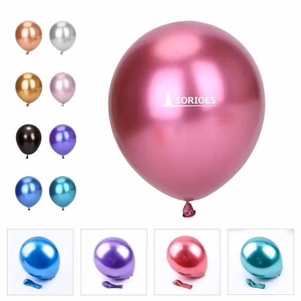 Custom 10 Inch Metallic Latex Balloon — Eye-Catching Event Decoration Giveaway