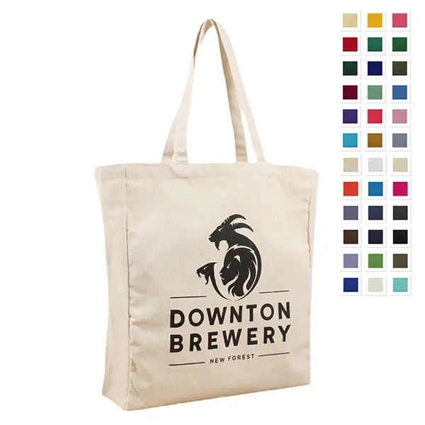 Cotton Canvas Tote Bag w/Gusset -15"x16"x3", custom tote bag with logo imprint 1