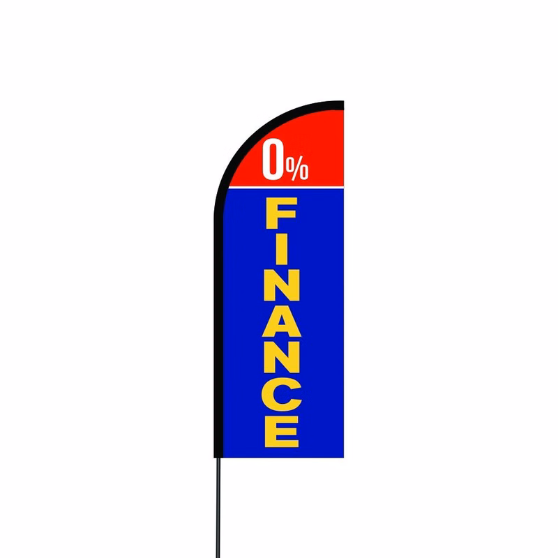 0% Finance Flag Kit 14' Feet Feather Flag Sign Outdoor Banner