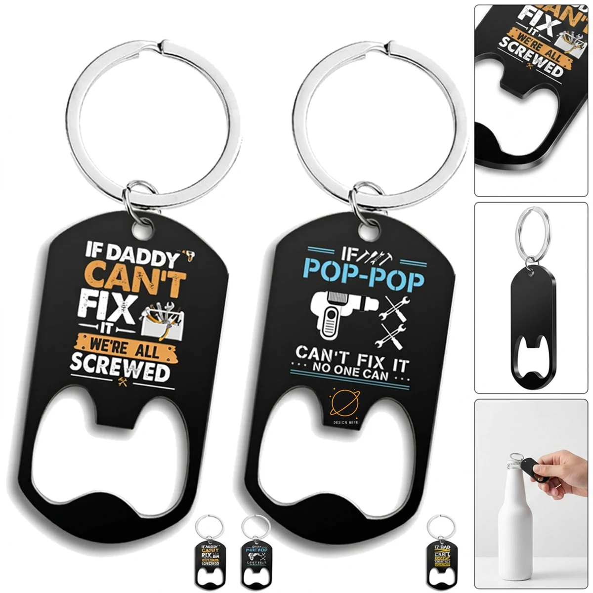 Compact Convenient Bottle Opener Stainless Steel Keychain 1