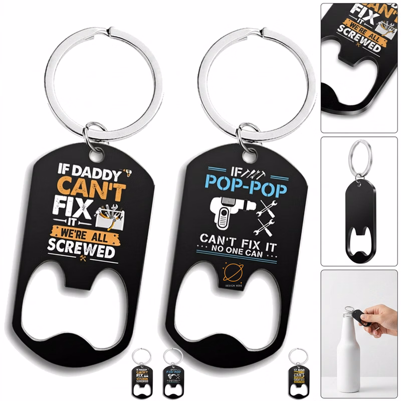 Compact Convenient Bottle Opener Stainless Steel Keychain
