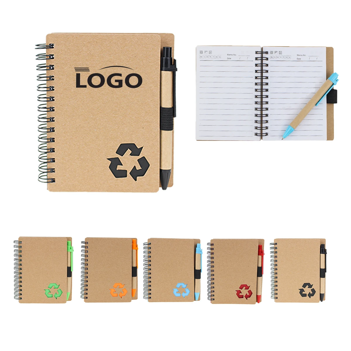 MOQ:50pcs Recycled Paper Memo Pad With Stylus 1