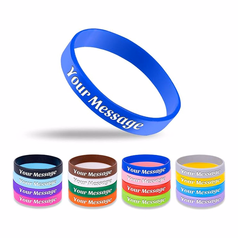 Debossed Color Filled Silicone Wristbands