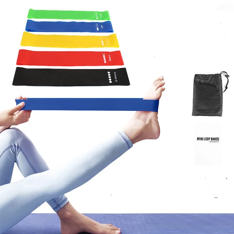 Resistance Loop Exercise Bands with Instruction Guide and Carry Bag, Set of 5 1
