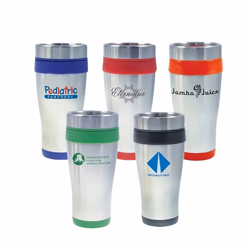 Steel Tumbler with Color Trim - 16 oz