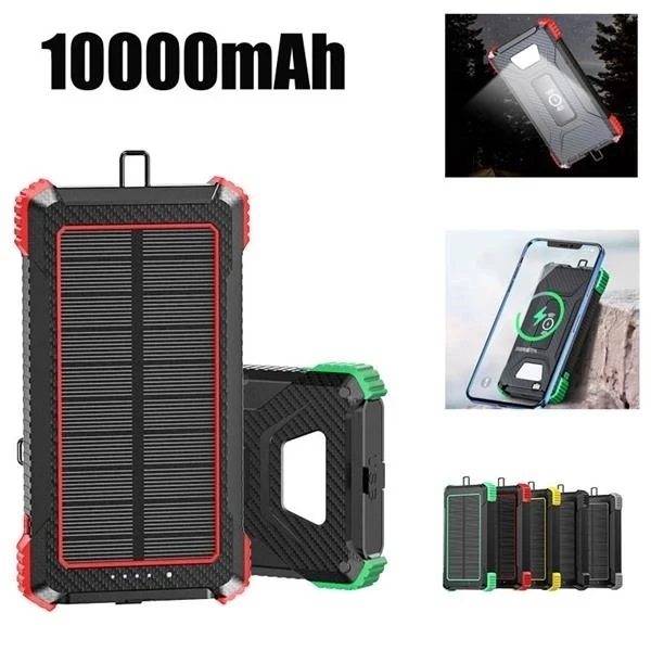 Outdoor 10000mAh Solar Power Bank Built in LED Flashlight 1