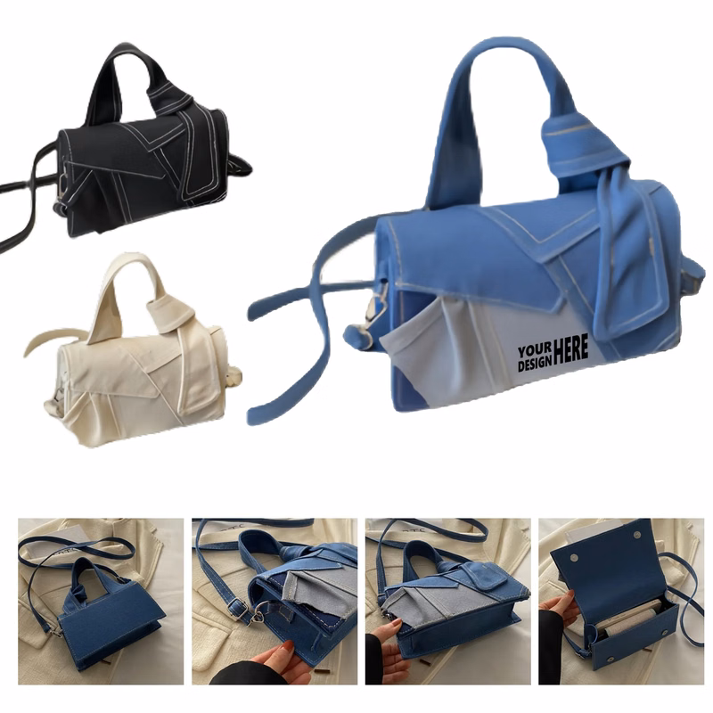 Denim Patchwork Crossbody Bag