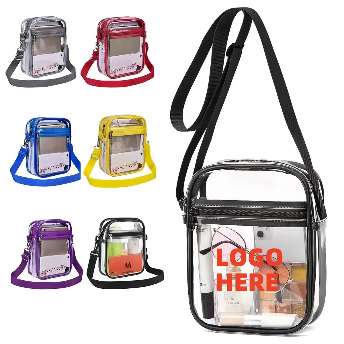 Clear Transparent PVC Crossbody Stadium Bag 1