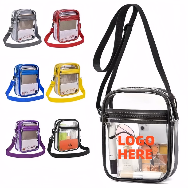 Clear Transparent PVC Crossbody Stadium Bag