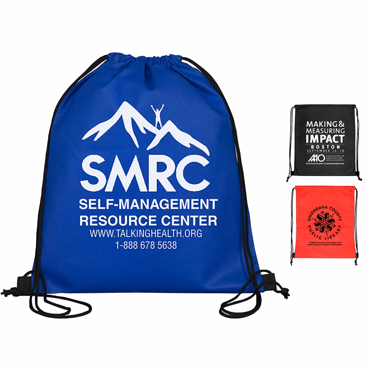 "Breckenridge" 13" W x 16" H - "Economy" Drawstring Cinch Pack Backpack