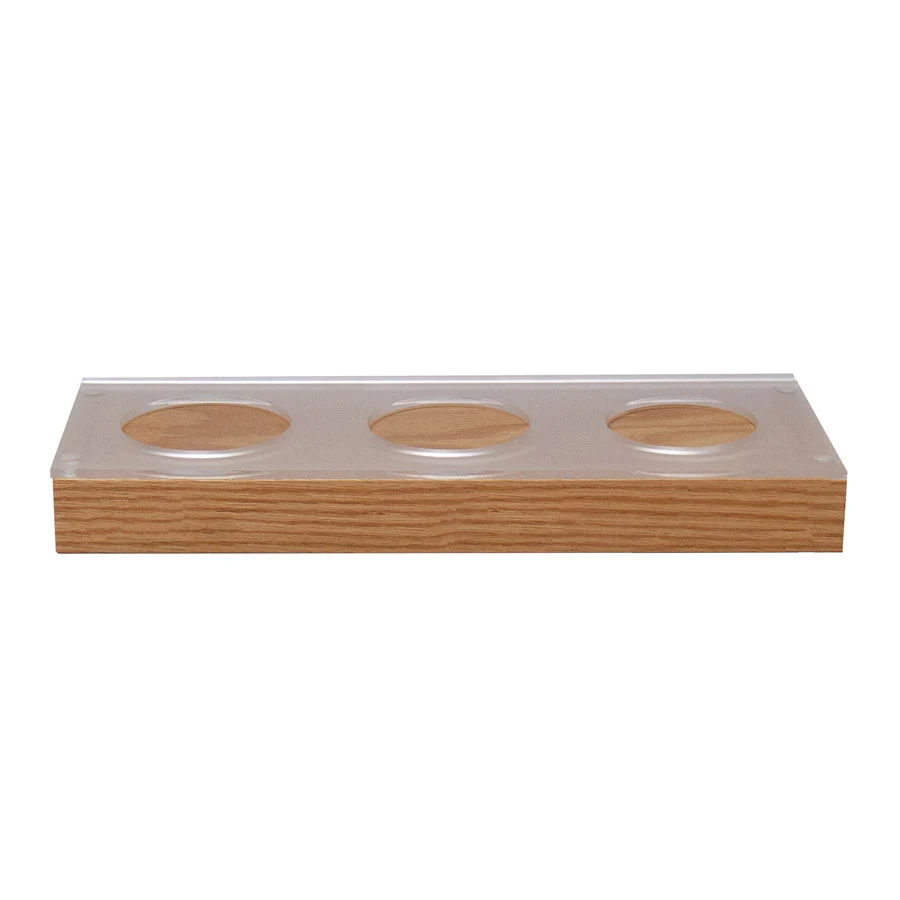 Oak Bottle Glorifier with Frosted Top - 3 Bottle 1