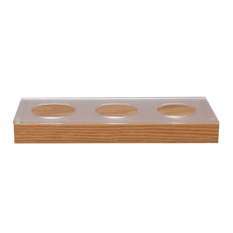 Oak Bottle Glorifier with Frosted Top - 3 Bottle