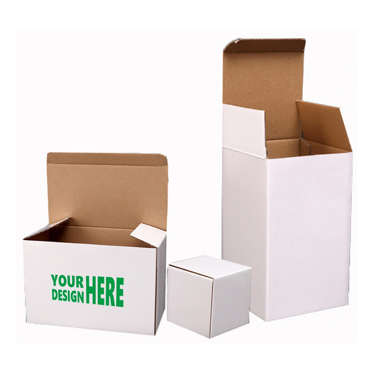 MOQ 50 White Corrugated Boxes for Custom Packaging 1