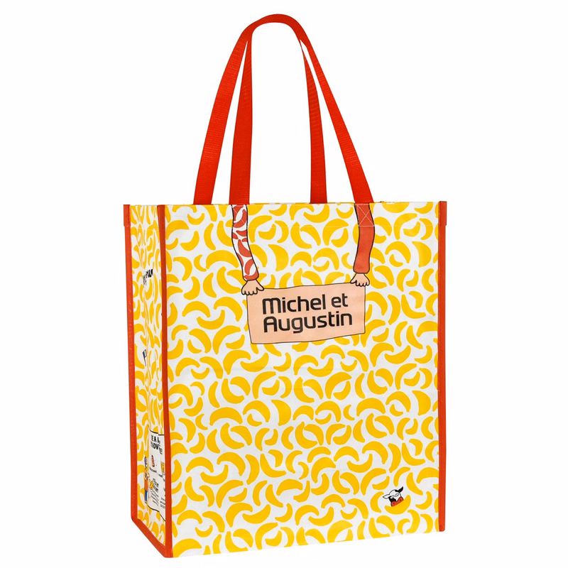 Custom Full-Color Laminated Woven Promotional Tote Bag 13x15.5x8.5