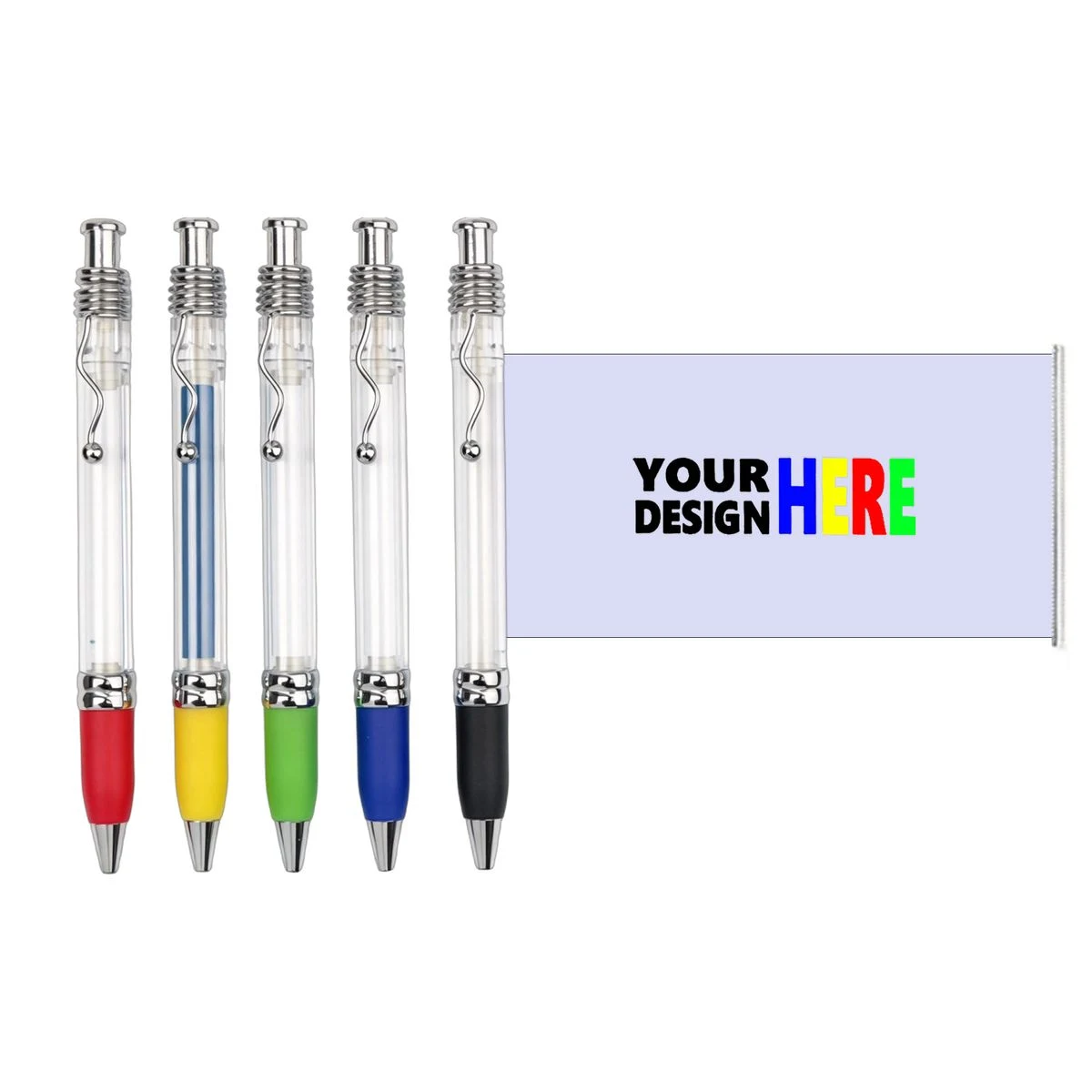 MOQ100 Pull Out Banner Pen With Message Display, custom pen with logo imprint 1