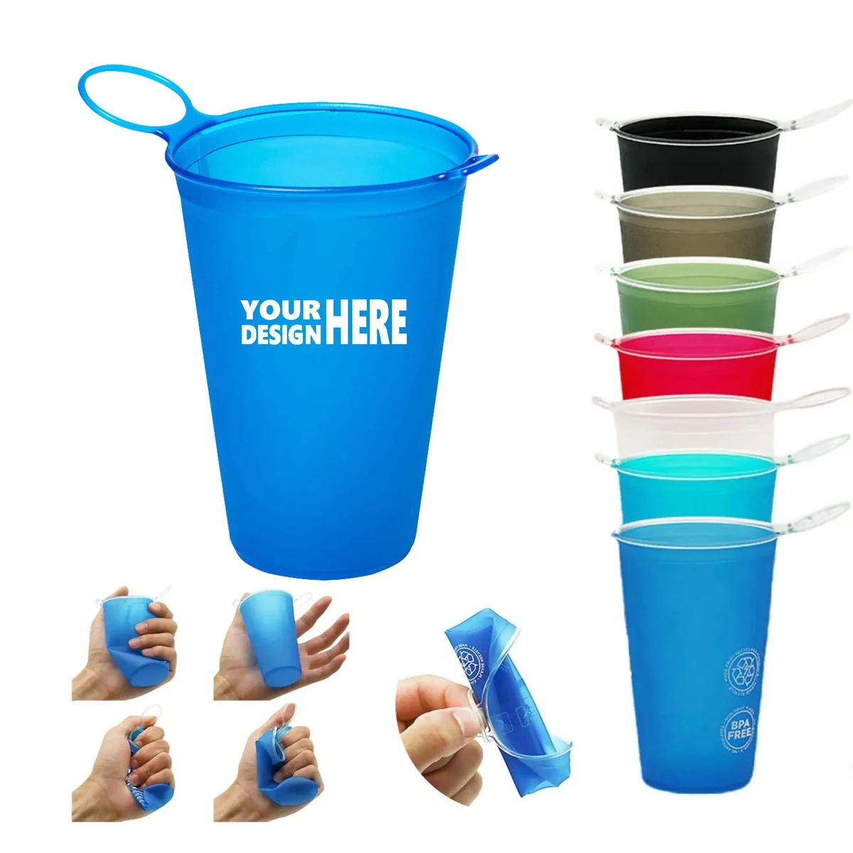 7 oz TPU Portable Outdoor Folding Soft Water Cup 1