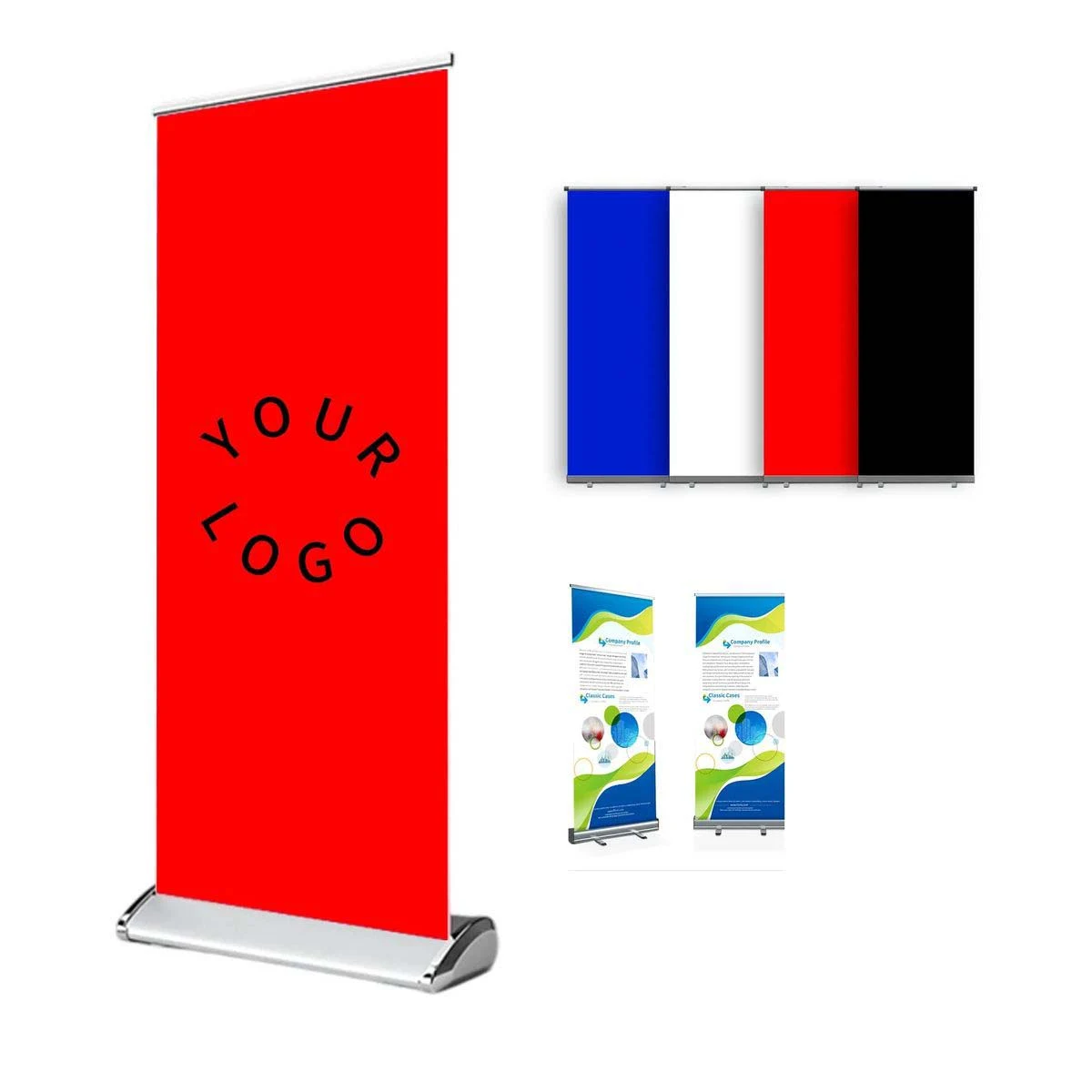 Indoor Outdoor Advertising Banner with Roll Up Stand 1