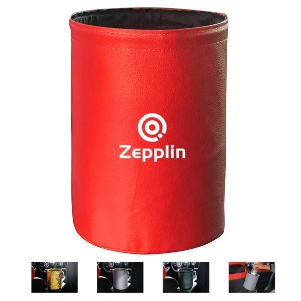 Custom Waterproof Collapsible Leather Car Trash Can — Auto Organization Promo 1