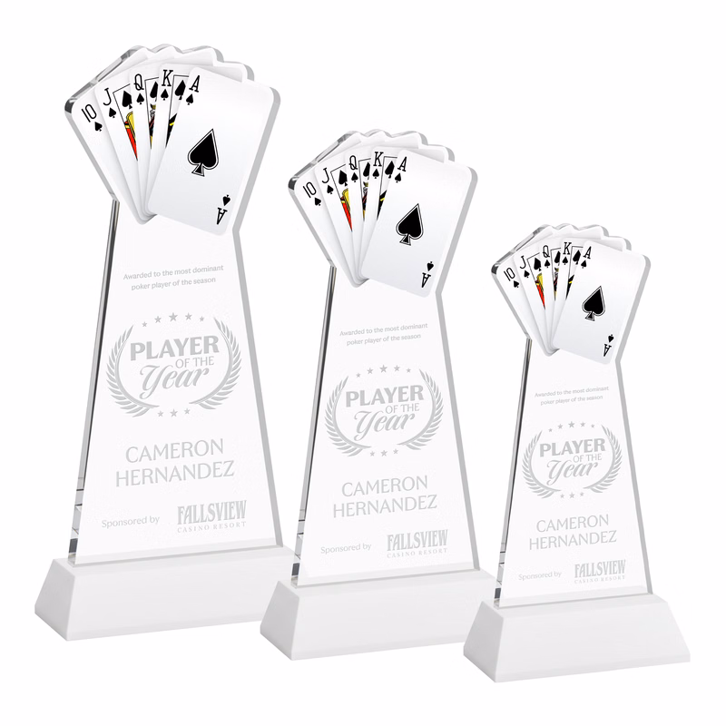 Poker Award on Hartford Base - White