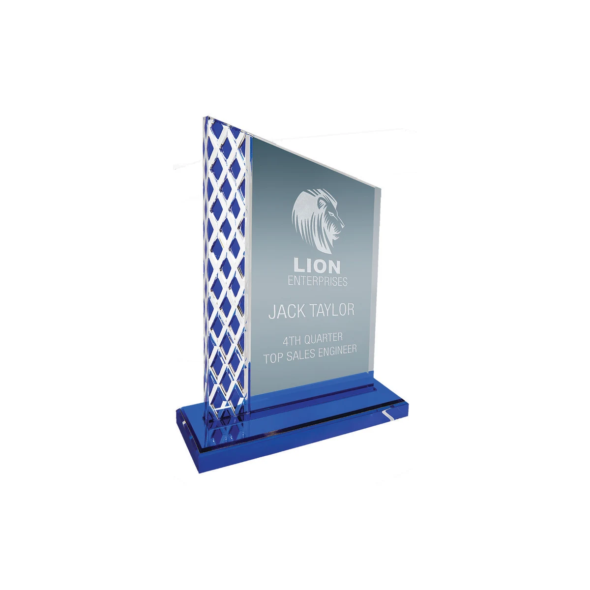 8" Blue Unite Diamond Ice Acrylic Award 1