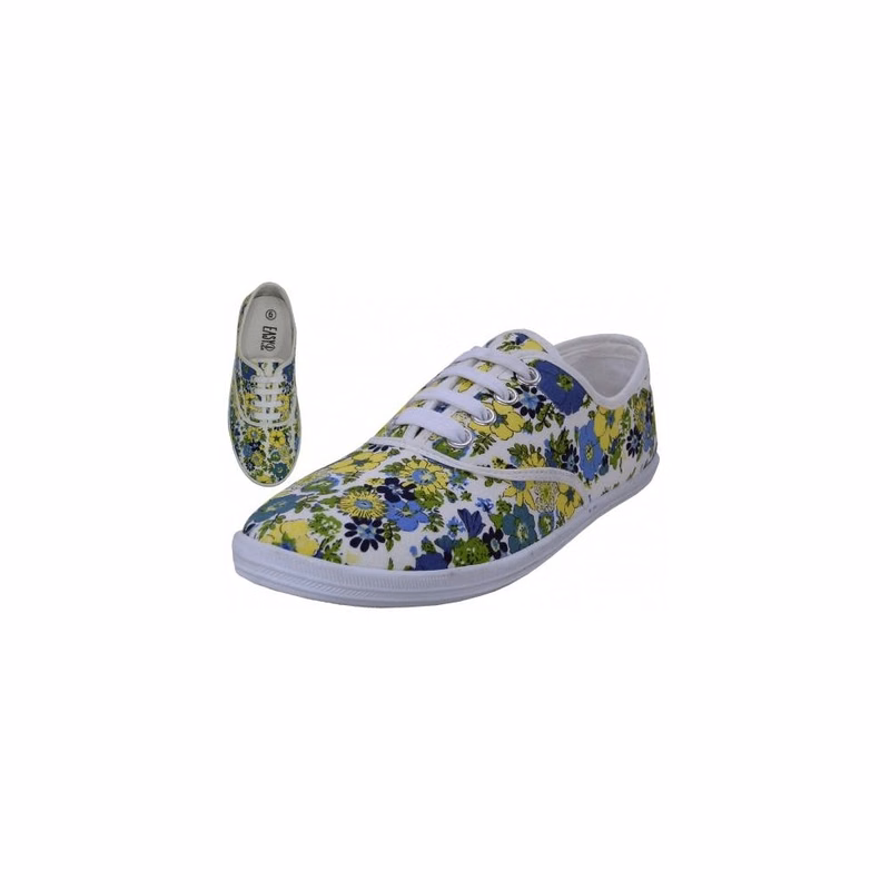 Women's Canvas Shoes - Flower Print Sizes 6-11