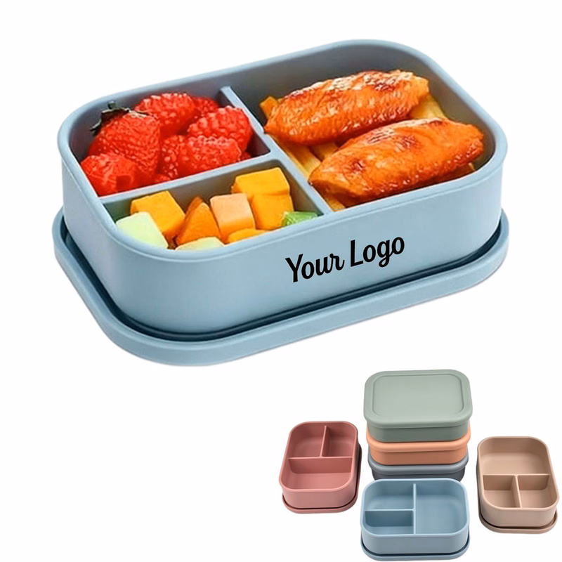 Silicone Compartment Bento Box with Cover