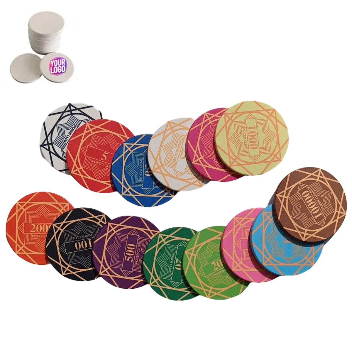 43mm Full Color Ceramic Poker Chip 1