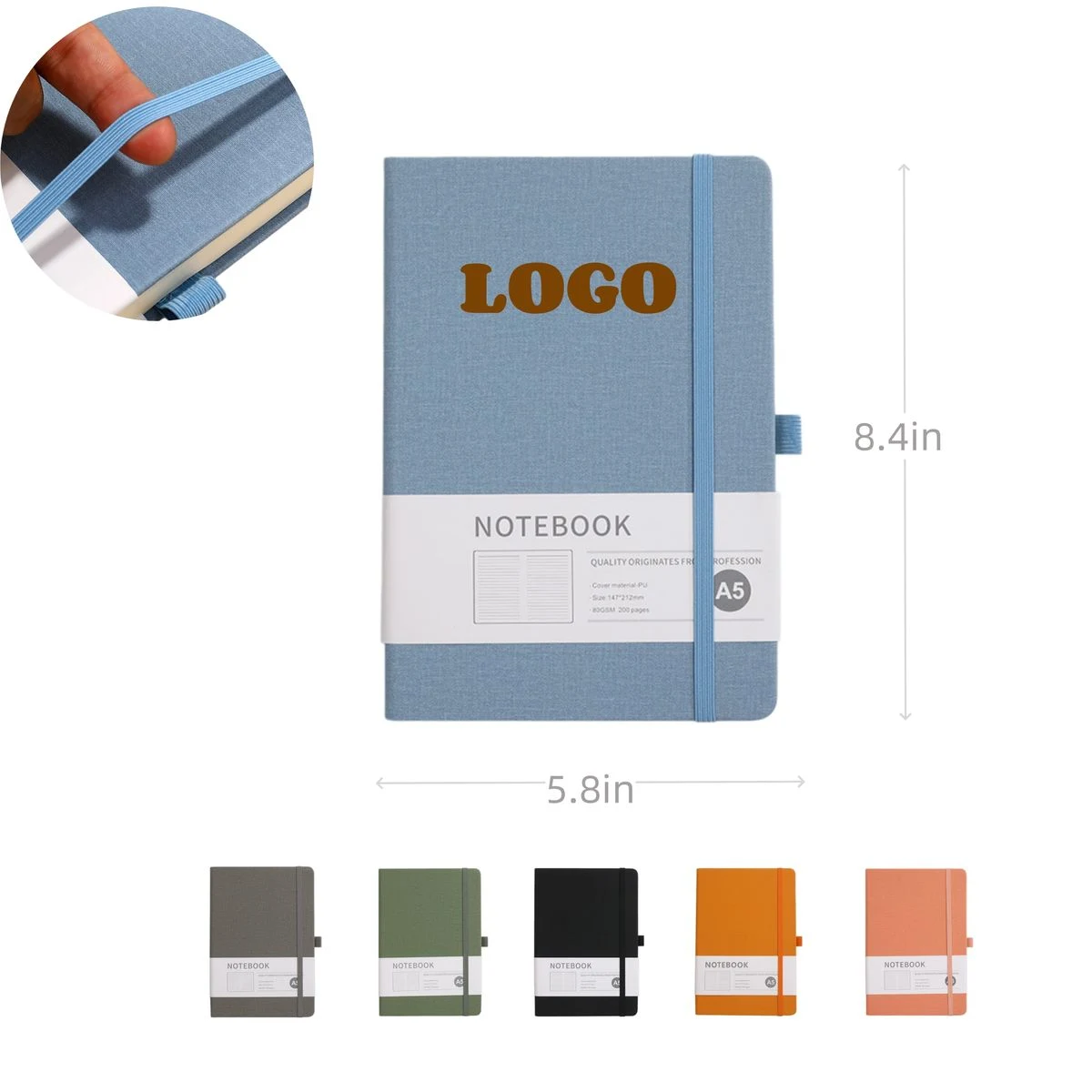 Customizable A5 Leather Strap Notebooks 1