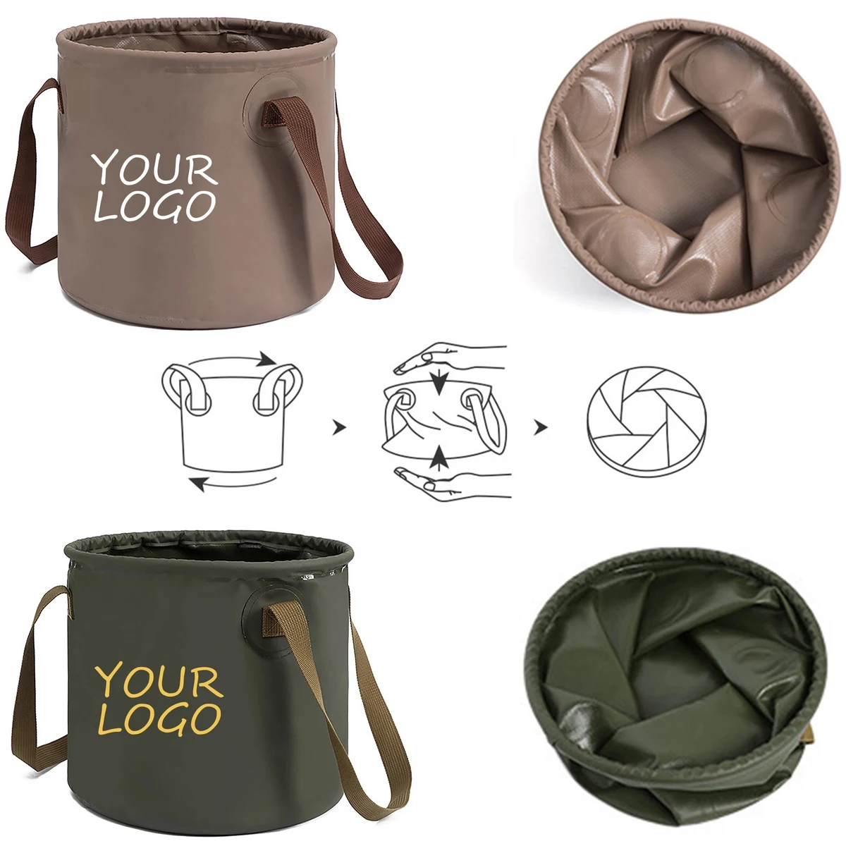 MOQ 50pcs 20L Outdoor Travel PVC Folding Bucket 1